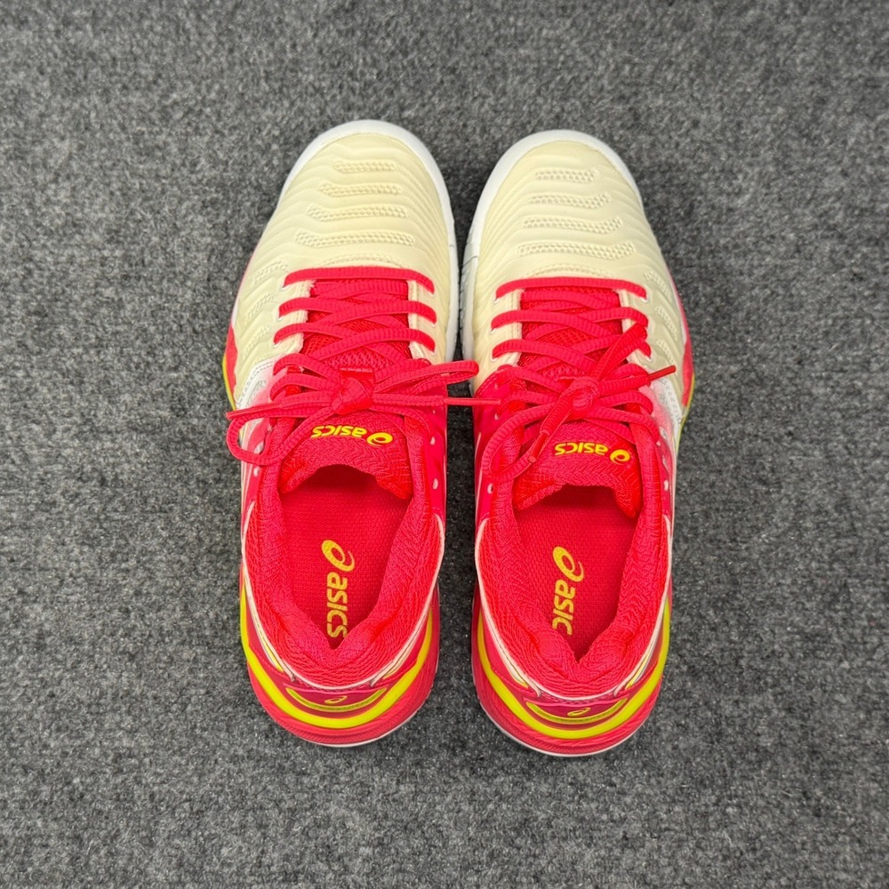 Asics Gel-Resolution 7 Tennis Shoes Womens 5.5 White Red Yellow Athletic Sneaker - Picture 9 of 14